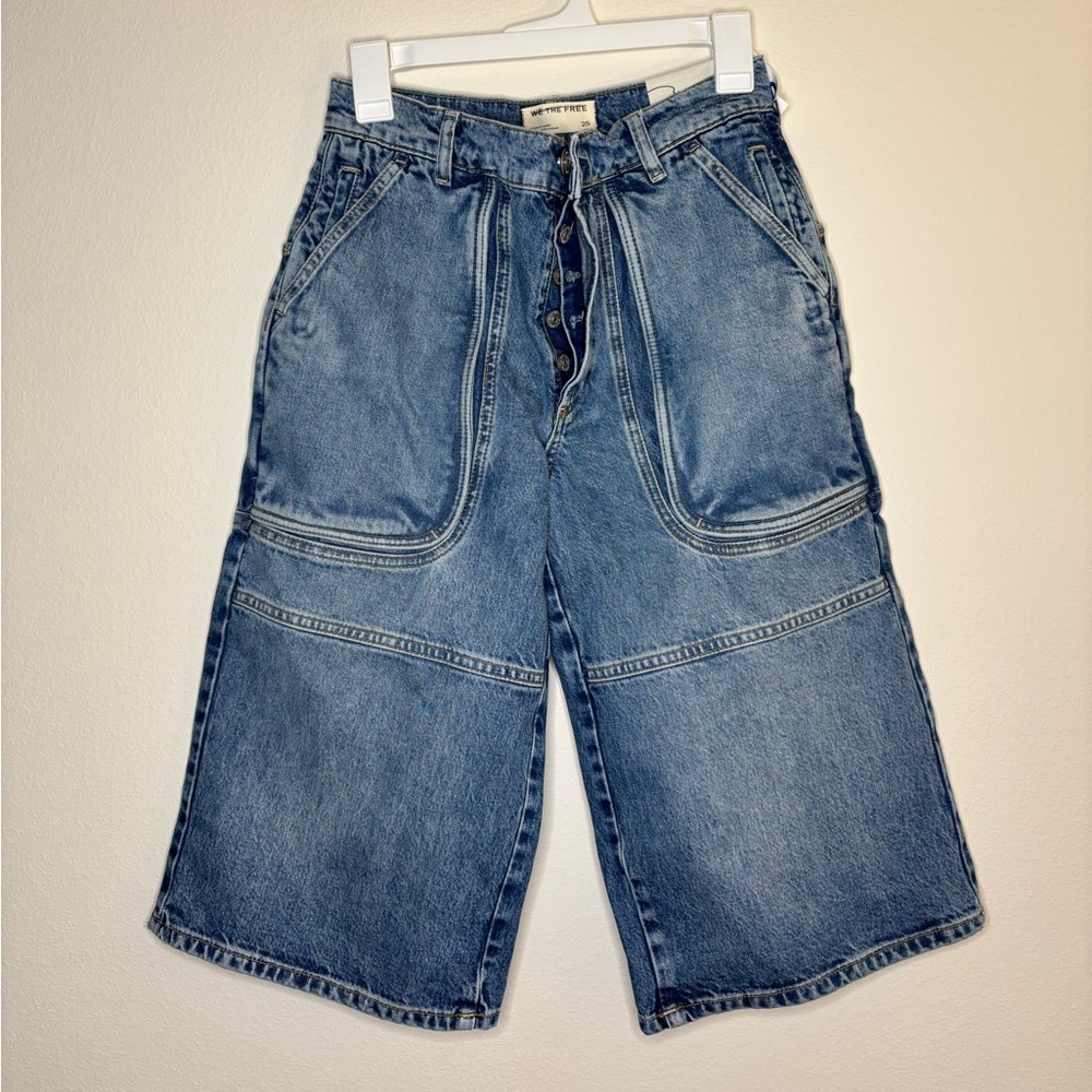 Brand New Free People Wavasu Slouchy Cropped Jeans size 25